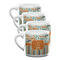 Orange Blue Swirls & Stripes Double Shot Espresso Cups - Set of 4 (Personalized)