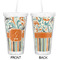 Orange Blue Swirls & Stripes Double Wall Tumbler with Straw - Approval