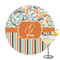 Orange Blue Swirls & Stripes Drink Topper - Large - Single with Drink