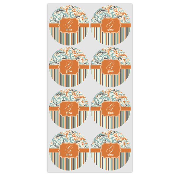Orange Blue Swirls & Stripes Drink Topper - Medium - Set of 12