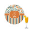 Orange Blue Swirls & Stripes Printed Drink Topper - 2.15" (Personalized)
