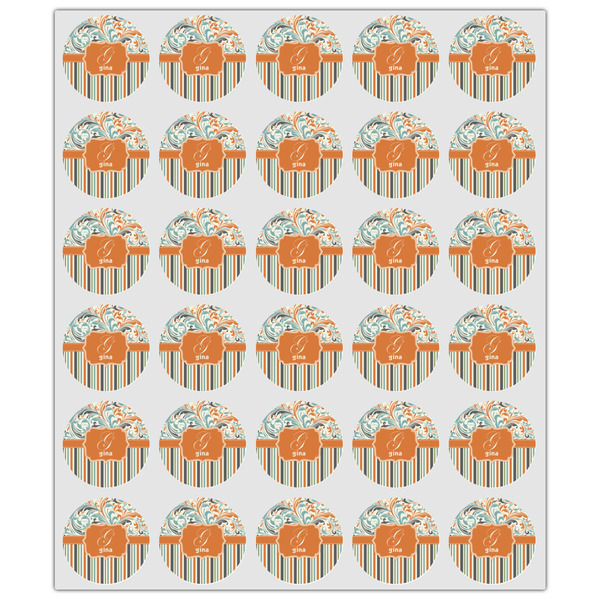 Orange Blue Swirls & Stripes Drink Topper - XSmall - Set of 30