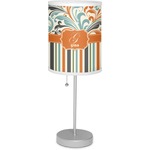 Orange Blue Swirls & Stripes 7" Drum Lamp with Shade Linen (Personalized)