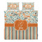 Orange Blue Swirls & Stripes Duvet Cover Set - King - Alt Approval