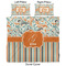 Orange Blue Swirls & Stripes Duvet Cover Set - King - Approval