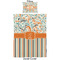 Orange Blue Swirls & Stripes Duvet Cover Set - Twin - Approval