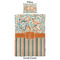 Orange Blue Swirls & Stripes Duvet Cover Set - Twin XL - Approval