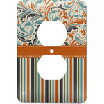 Orange Blue Swirls & Stripes Electric Outlet Plate