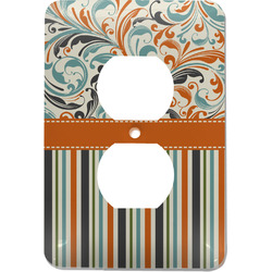 Orange Blue Swirls & Stripes Electric Outlet Plate
