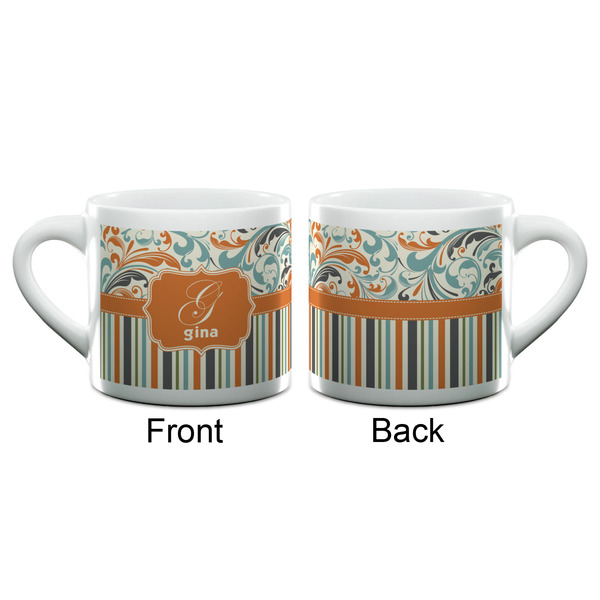 Orange Blue Swirls & Stripes Espresso Cup - 6oz (Double Shot) (APPROVAL)