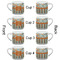 Orange Blue Swirls & Stripes Espresso Cup - 6oz (Double Shot Set of 4) APPROVAL