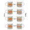 Orange Blue Swirls & Stripes Espresso Cup Set of 4 - Apvl