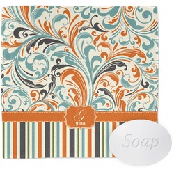 Orange Blue Swirls & Stripes Washcloth (Personalized)