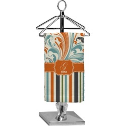 Orange Blue Swirls & Stripes Finger Tip Towel - Full Print (Personalized)