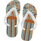 Orange Blue Swirls & Stripes Flip Flops - Large (Personalized)