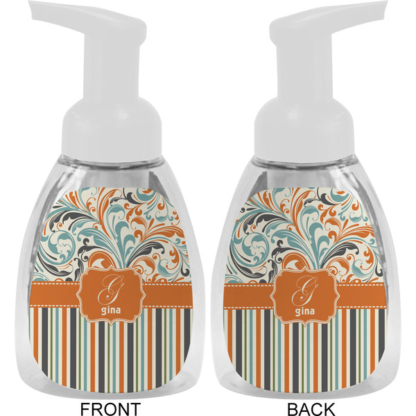 Orange Blue Swirls & Stripes Foam Soap Bottle Approval - White