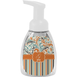 Orange Blue Swirls & Stripes Foam Soap Bottle - White (Personalized)