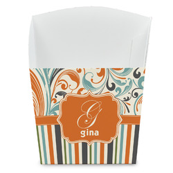 Orange Blue Swirls & Stripes French Fry Favor Boxes (Personalized)