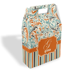 Orange Blue Swirls & Stripes Gable Favor Box (Personalized)