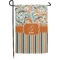 Orange Blue Swirls & Stripes Small Garden Flag - Double Sided w/ Name and Initial