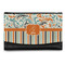 Orange Blue Swirls & Stripes Genuine Leather Womens Wallet - Front/Main