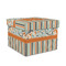 Orange Blue Swirls & Stripes Gift Boxes with Lid - Canvas Wrapped - Medium - Front/Main
