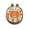 Orange Blue Swirls & Stripes Golf Ball Marker - Hat Clip - Gold