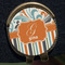 Orange Blue Swirls & Stripes Golf Ball Marker Hat Clip - Gold - Close Up