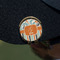 Orange Blue Swirls & Stripes Golf Ball Marker Hat Clip - Gold - On Hat