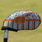 Orange Blue Swirls & Stripes Golf Club Cover - Front