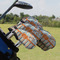 Orange Blue Swirls & Stripes Golf Club Cover - Set of 9 - On Clubs