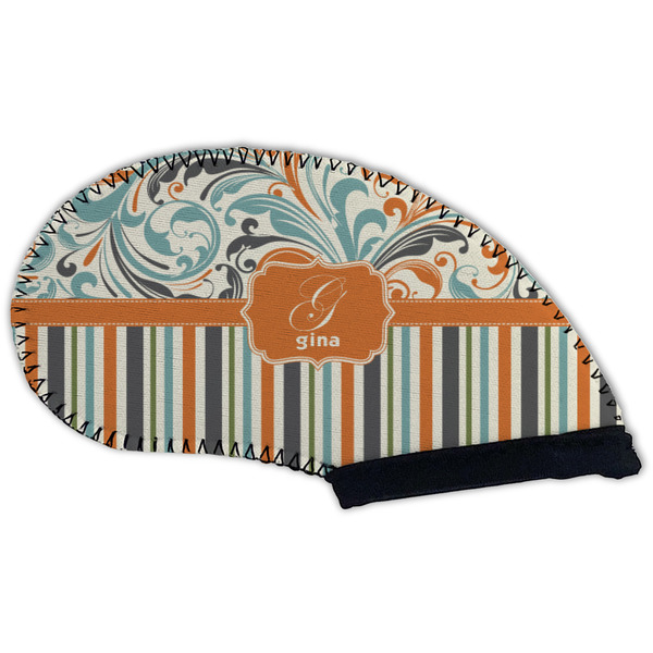 Orange Blue Swirls & Stripes Golf Club Covers - BACK