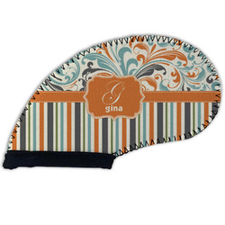 Orange Blue Swirls & Stripes Golf Club Iron Cover (Personalized)