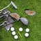 Orange Blue Swirls & Stripes Golf Club Covers - LIFESTYLE