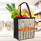 Orange Blue Swirls & Stripes Grocery Bag - LIFESTYLE