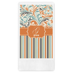 Orange Blue Swirls & Stripes Guest Towels - Full Color (Personalized)