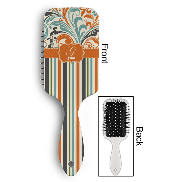 Orange Blue Swirls & Stripes Hair Brush - Approval
