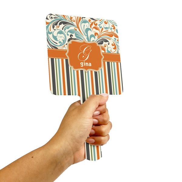 Orange Blue Swirls & Stripes Hand Mirrors - Alt View
