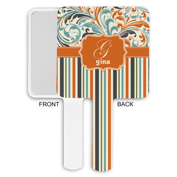 Orange Blue Swirls & Stripes Hand Mirrors - Approval