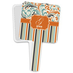 Orange Blue Swirls & Stripes Hand Mirror (Personalized)