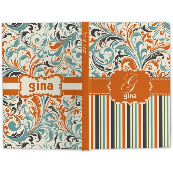 Orange Blue Swirls & Stripes Hard Cover Journal - Apvl