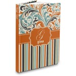 Orange Blue Swirls & Stripes Hardbound Journal (Personalized)