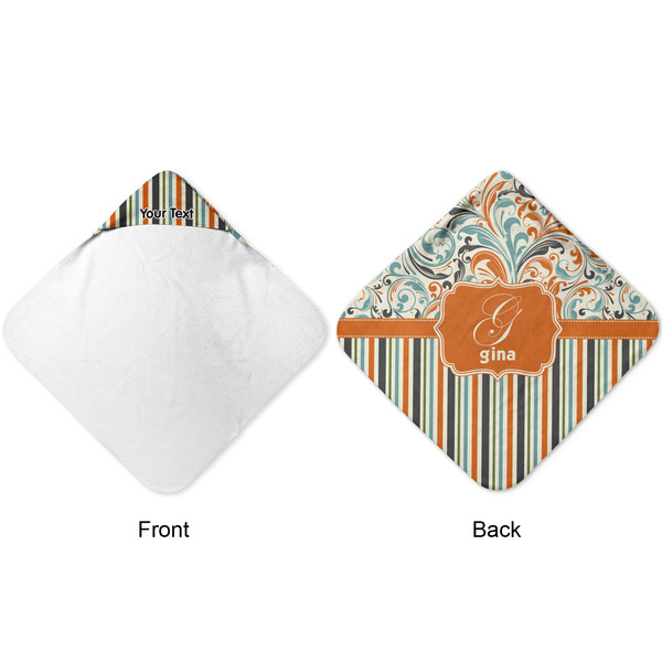 Orange Blue Swirls & Stripes Hooded Baby Towel- Approval