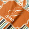 Orange Blue Swirls & Stripes Hooded Baby Towel- Detail Close Up