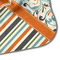 Orange Blue Swirls & Stripes Hooded Baby Towel- Detail Corner