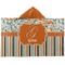 Orange Blue Swirls & Stripes Kids Hooded Towel (Personalized)