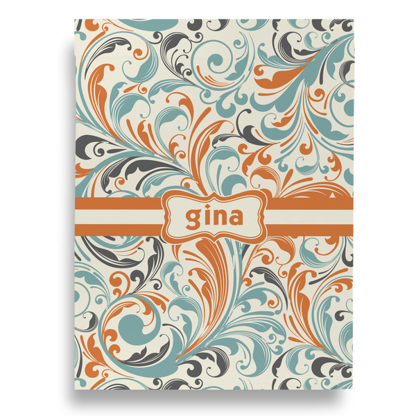 Orange Blue Swirls & Stripes House Flags - Double Sided - BACK