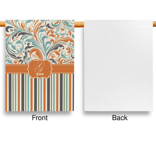 Orange Blue Swirls & Stripes House Flags - Single Sided - APPROVAL