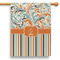 Orange Blue Swirls & Stripes 28" House Flag (Personalized)