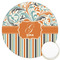 Orange Blue Swirls & Stripes Printed Cookie Topper - 3.25" (Personalized)